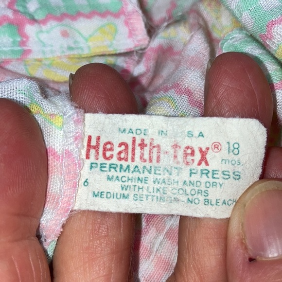 Vintage Healthtex patchwork print ruffle strap overalls 18m - Picture 7 of 7